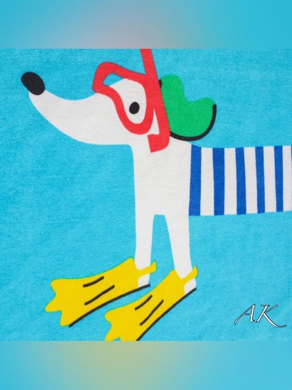 Dachshund Snorkel w/ Flippers Beach Towel 🐾 Doxie Wiener